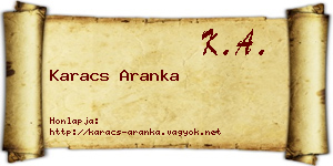 Karacs Aranka névjegykártya