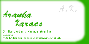 aranka karacs business card